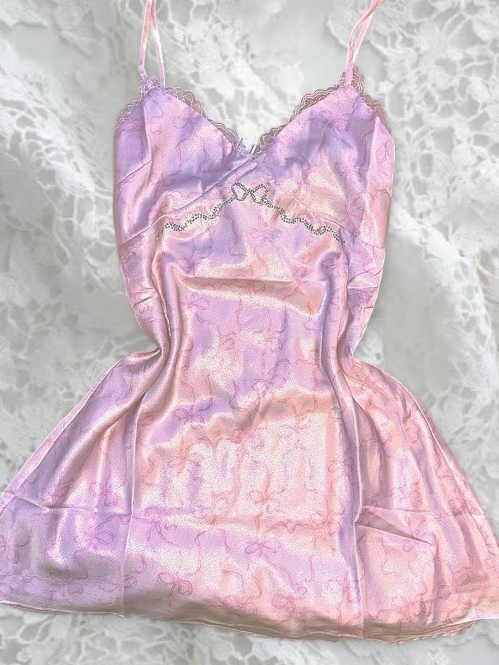 Victoria’s Secret PINK x LoveShackFancy Mini Satin Dress in Pink Tulip 🎀🌷